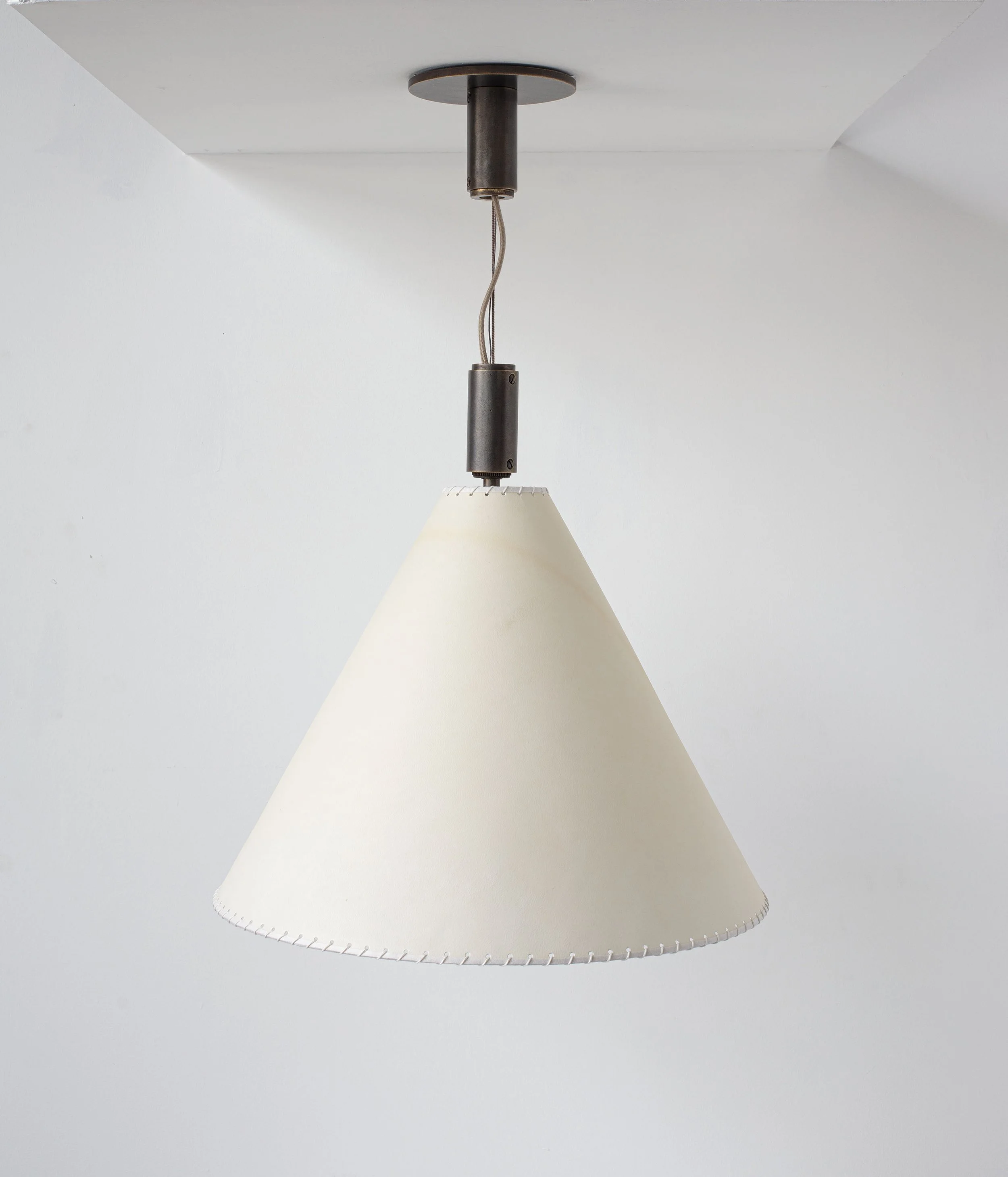 SERIES 02 LARGE PENDANT - MATTE BLACKENED BRASS - GOATSKIN